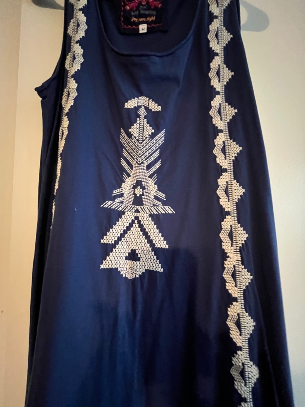 JW Los Angeles Navy Embroidered Tank Top